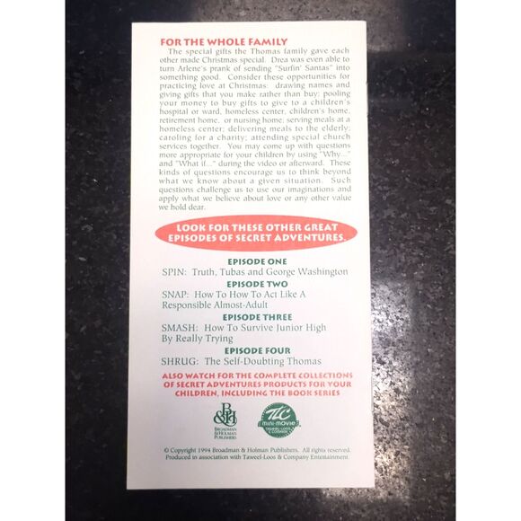 Secret Adventures VHS 1994 Episode 5 SNAG TESTED with Parents' Guide Christmas - Picture 14 of 14